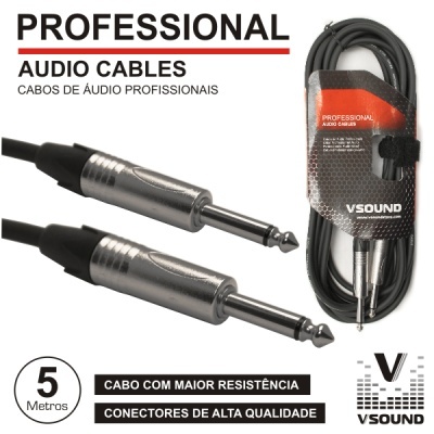 CABO PRO JACK 6.35MM MACHO  MACHO 5M MN VSOUND