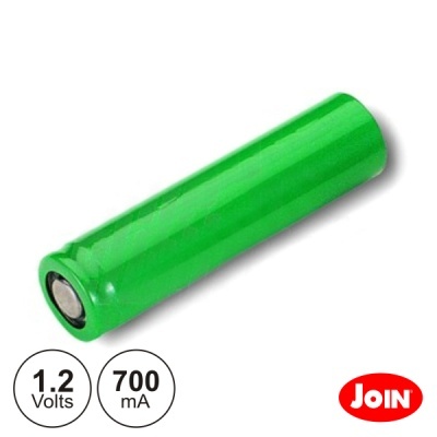Pilha recarregável verde com texto 1.2 Volts 700 mA e logotipo JOIN