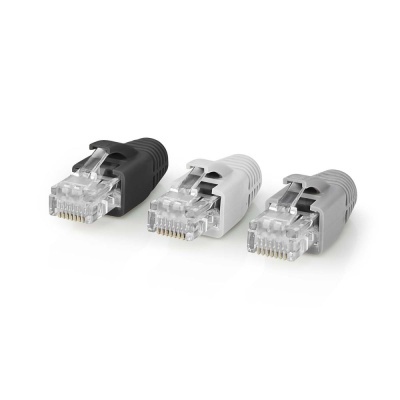 Ficha RJ45 Modular 8p8c CAT5 Passante C Capa Protetora 10x