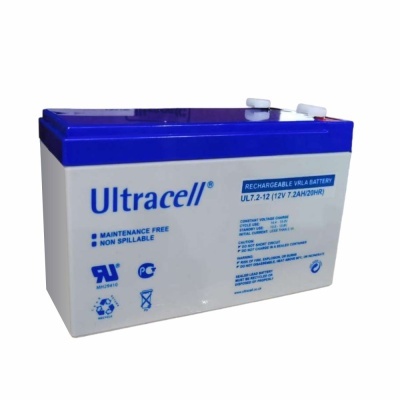 Bateria recarregável Ultracell VRLA cinza com tampa azul