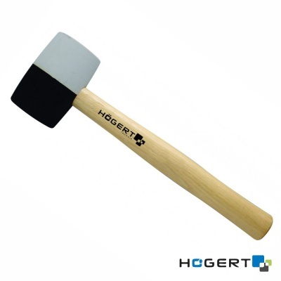 Martelo de borracha com cabo de madeira e marca HÖGERT