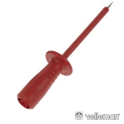 Ponta de teste vermelha para multímetro com cabo plástico e ponta metálica