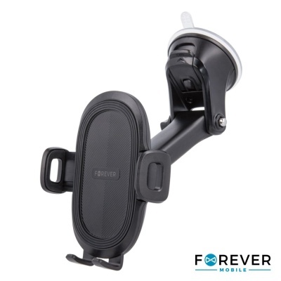 Suporte de telemóvel preto com ventosa e braços ajustáveis