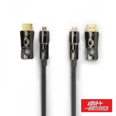 Cabo HDMI Fibra Óptica MachoMacho C Adaptador 50m ALPHA