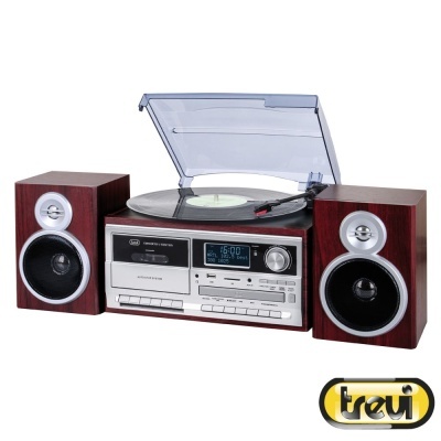 Gira-Discos 334578RPM Retro 2x25W CdUSBSD TREVI