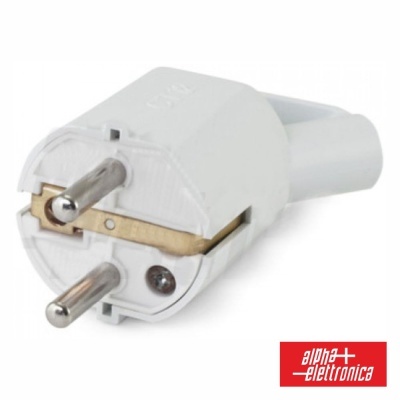 FICHA SCHUKO MACHO C TERRA 250V BRANCO