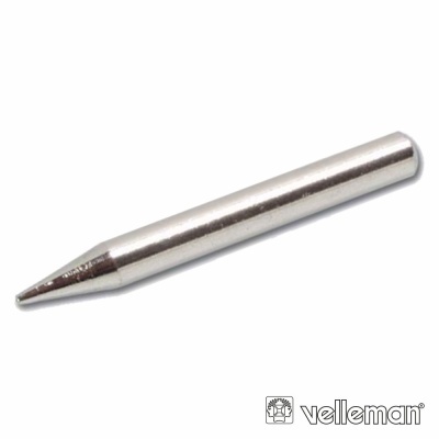 Ponta de ferro de soldar metálica prateada com logótipo Velleman