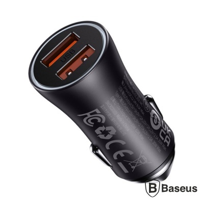 Adaptador Isqueiro USB 60W PD QC3.0 Golden Contactor BASEUS