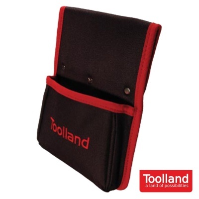 Bolsa para ferramentas preta e vermelha com logotipo Toolland