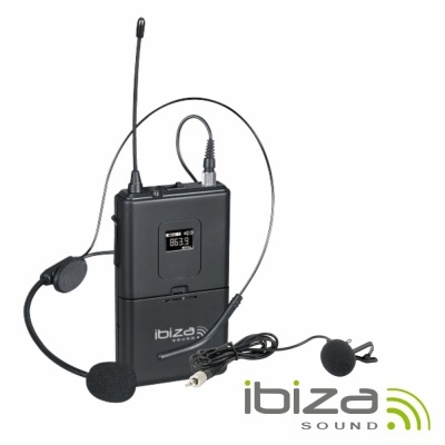 Microfones Headset + Lapela UHF S Fios 863.9MHz IBIZA