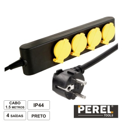 TOMADA ELÉTRICA C 4 SAÍDAS 1.5M IP44 PEREL