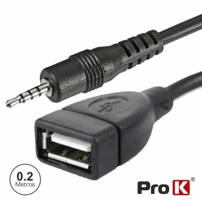 CABO USB-A FÊMEA  JACK MACHO 4P 0.2M PRO
