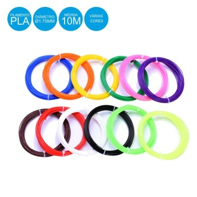 Conjunto De Filamentos P Impressão 3D 10m 1.75mm 20 Cores