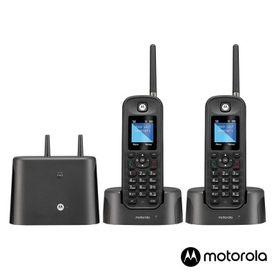 Conjunto 2 Telefones S Fios Preto O212 MOTOROLA