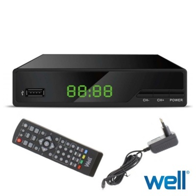 Receptor TDT FULL HD 1080P DVB-T2 Canais FTA USB WELL