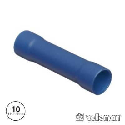 Conector elétrico isolado azul cilíndrico para cravar fios