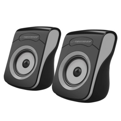 Conjunto 2 Colunas Pc 2.0 2x3W USB PretoCinza