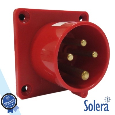 FICHA CEE MACHO PAINEL 3 POLOS (3P+T) 16A IP44 SOLERA