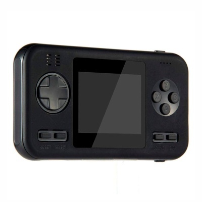 Consola portátil preta com ecrã e botões