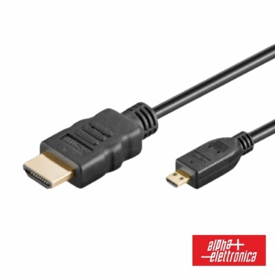 Cabo HDMI com conector HDMI standard e micro HDMI preto