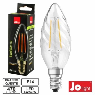 LÂMPADA E14 4W 230V LED FILAMENTO CHAMA 2700K 470LM OPACA