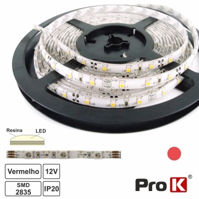 Fita 300 LEDS 2835 Vermelho 12V 5m PROK