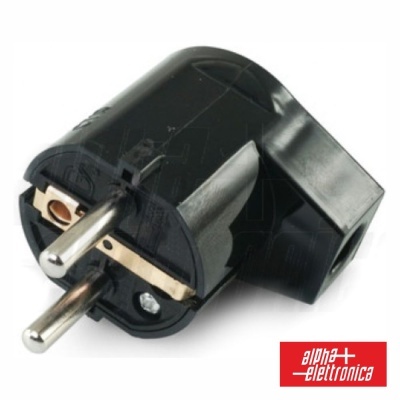 FICHA SCHUKO MACHO C TERRA LATERAL 250V PRETO