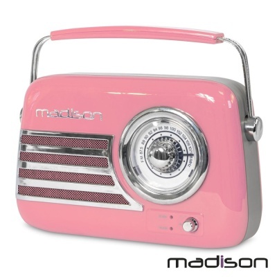 Rádio FMAUXBTUSB Extra Bass Vintage 30W Rosa MADISON
