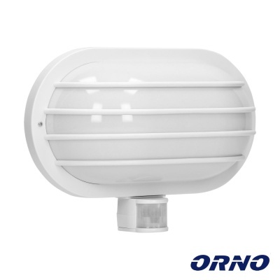 Aplique Oval C Sensor Movimentos PIR E27 IP44 Branco ORNO