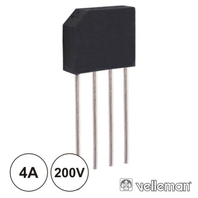 PONTE RECTIFICADORA 200V 4A RS403