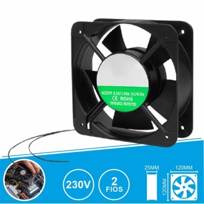 Ventoinha 230V 120x120x25mm 2 Fios