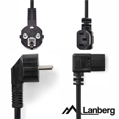 Cabo Alimentação IEC C13 Fêmea 90º 1.8m LANBERG