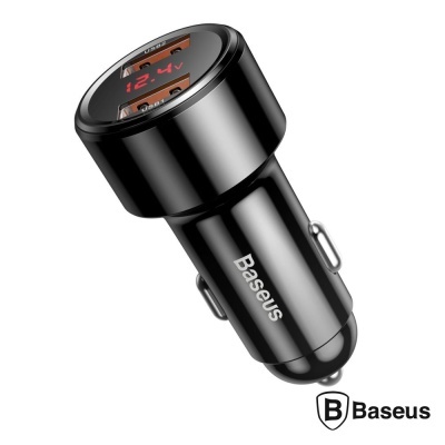 Adaptador Isqueiro PPS 2xUSB-A QC3.0 45W 6A BASEUS