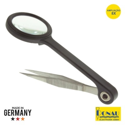 PINÇA PONTAS FINAS C LUPA 8X PROSKIT