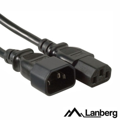 Cabo elétrico preto com conectores retangulares Lanberg