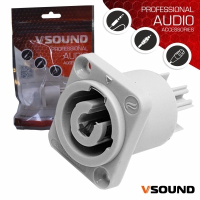 Ficha Alimentação PoWercon Fêmea Chassis Entrada 3p VSOUND