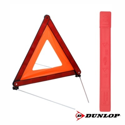 Triângulo de segurança com bolsa vermelha e logótipo Dunlop