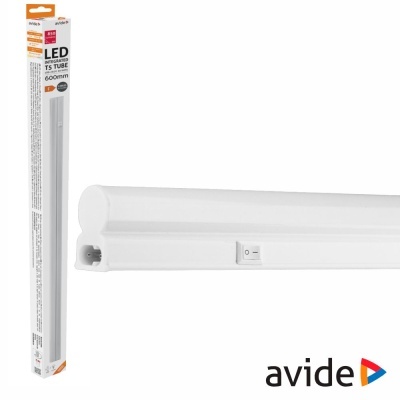 Lâmpada LED T5 Tube Avide branca com interruptor e embalagem