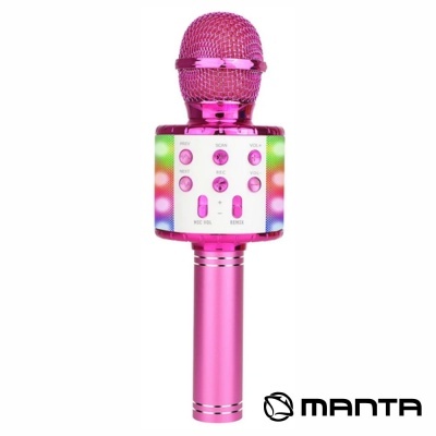 Microfone S Fios C Coluna Bluetooth Rosa MANTA