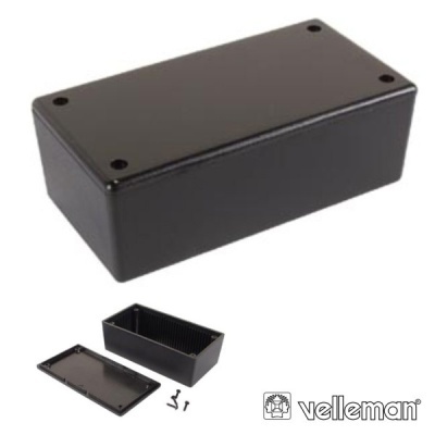 CAIXA DE PLÁSTICO PRETA 130x70x45MM