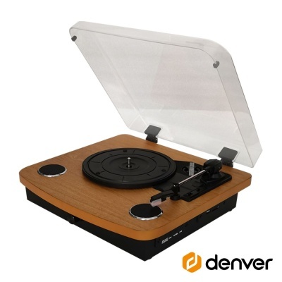 Gira-Discos 334578RPM Vintage 2x10W Madeira DENVER