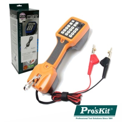 Dispositivo de teste elétrico Pro'sKit laranja com teclado e cabos isolados