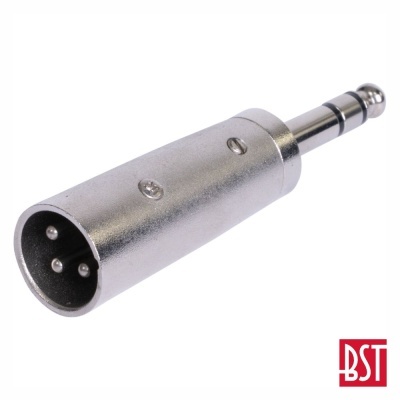 Ficha Adaptadora XLR 3p Macho  Jack 6.35mm Macho St BST