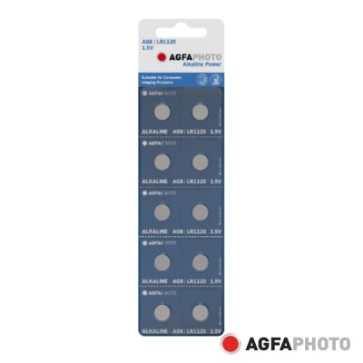 Pilha Botão Alcalina AG8 1.5V 10x Blister AGFAPHOTO