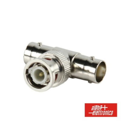FICHA ADAPTADORA BNC MACHO  2X FÊMEA NIQUELADA