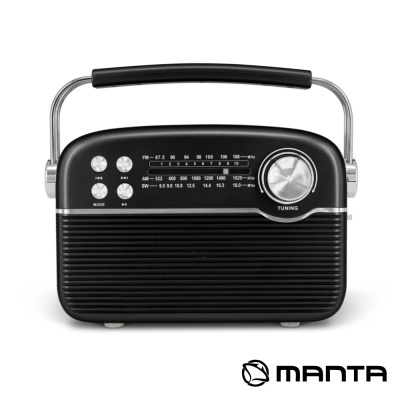 Rádio Portátil FMUSBMicroSDAUXBT C Painel Solar MANTA