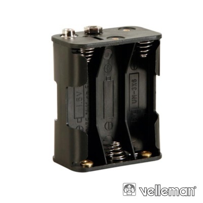 SUPORTE P 6 PILHAS AA C TERMINAIS CLIP VELLEMAN