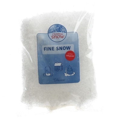 Pacote de neve sintética transparente com etiqueta azul Christmas Snow Fine Snow