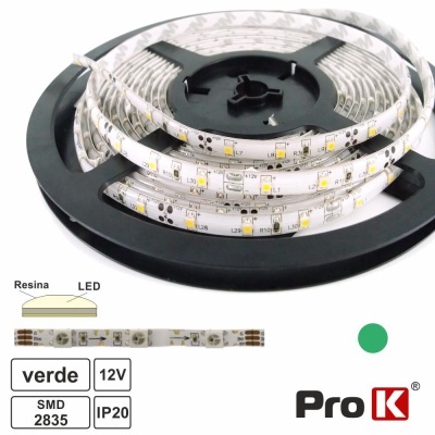Fita 300 LEDS 2835 Impermeável Verde 12V 5m PROK