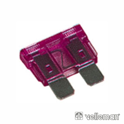 Fusível automóvel vermelho transparente com duas lâminas